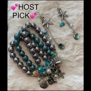 💥HP💥2pc fashion starfish bracelet earrings jewelry